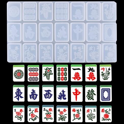 قالب راتنج راتنج دومينو Fineinno لـ Epoxy الصينية Mahjong Silicone Mould مع 21 تجويفًا لـ DIY Domino ، 13 يتيم Mahjong in Saudi Arabia