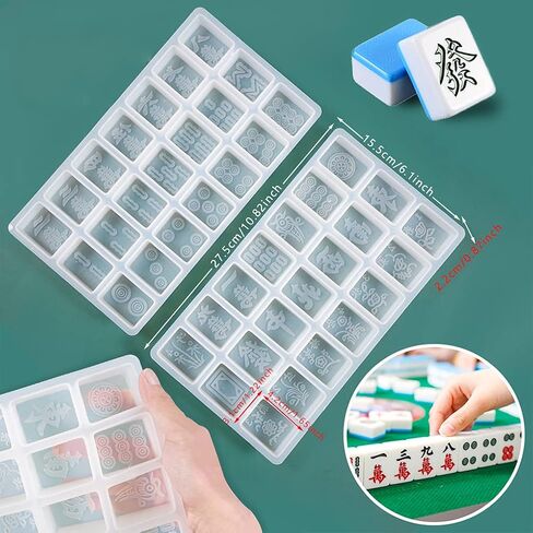 قالب راتنج راتنج دومينو Fineinno لـ Epoxy الصينية Mahjong Silicone Mould مع 21 تجويفًا لـ DIY Domino ، 13 يتيم Mahjong in Saudi Arabia