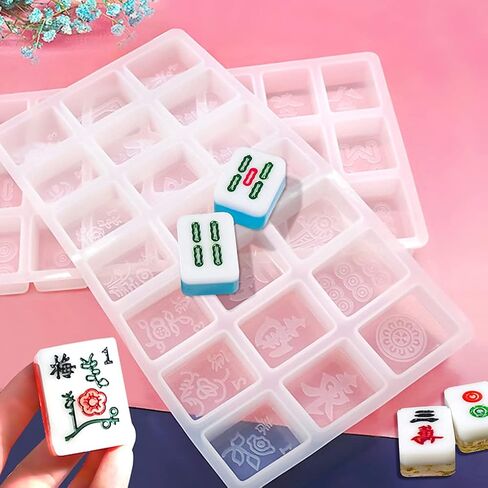 قالب راتنج راتنج دومينو Fineinno لـ Epoxy الصينية Mahjong Silicone Mould مع 21 تجويفًا لـ DIY Domino ، 13 يتيم Mahjong in Saudi Arabia