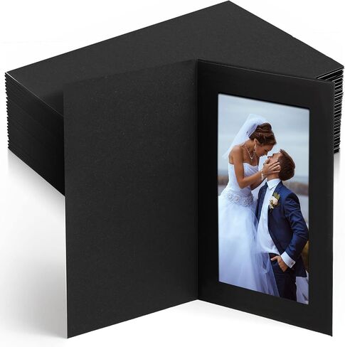 Fainne 200 Pack Photo Folders Cardboard Picture Frame Photo Frame Note Cards Cardboard Folders Paper Greeting Cards Inserts for Portraits Christmas Wedding Graduation (4 x 6 Inch,White) in Saudi Arabia