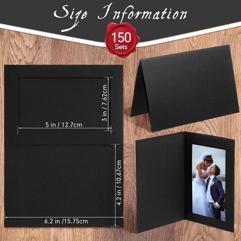 Fainne 200 Pack Photo Folders Cardboard Picture Frame Photo Frame Note Cards Cardboard Folders Paper Greeting Cards Inserts for Portraits Christmas Wedding Graduation (4 x 6 Inch,White) in Saudi Arabia