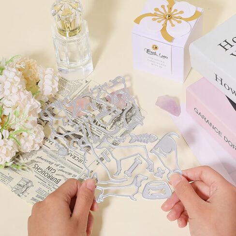 GLOBLELAND Sofa and Chair Cutting Dies Metal Retro Layered Cat and Dog Cutting Die Template Paper Cutting Dies for Scrapbooking Card Making Crafts Paper Cards in Kuwait