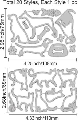 GLOBLELAND Sofa and Chair Cutting Dies Metal Retro Layered Cat and Dog Cutting Die Template Paper Cutting Dies for Scrapbooking Card Making Crafts Paper Cards in Kuwait