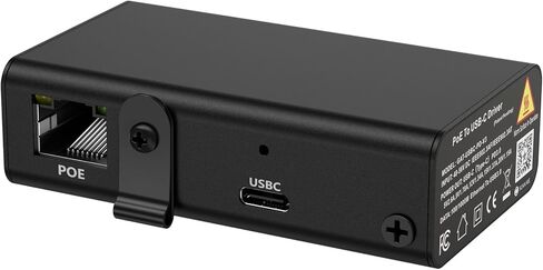 PoE Texas PoE+ to USB-C Splitter - PoE+ Splitter USB-C 25W Power Delivery for iPad, Tablet, Google Nest Cam - Convert PoE to 5V, 9V, 12V, 15V or 20V in Kuwait