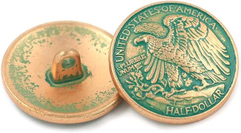 ميدان 8 قطع الأصلع أزرار النسر العملة المعدنية الأزرار المعدنية. 25mm (1 بوصة) (النحاس العتيق) in Saudi Arabia