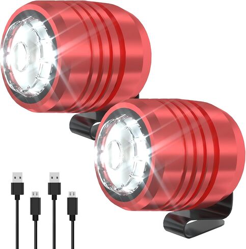 2 Rechargeable Headlights for Croc Charms, Flashlight Attachment Accessories Kids Girl Boy Women Men Sandals, Clip on Clog Headlamp Shoe Decoration Charms, Gold in Kuwait