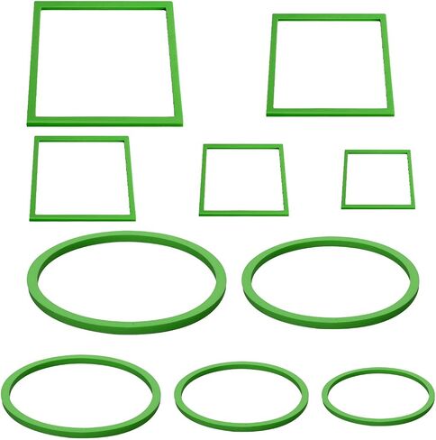 10pcs Aquarium Floating Plant Rings, Foam Fish Feeding Rings Fish Tanks Rings Floating Plant Corral Feeding Ring for Keeping Floating Plants in Place (5 Green Round + 5 Green Square) in Saudi Arabia