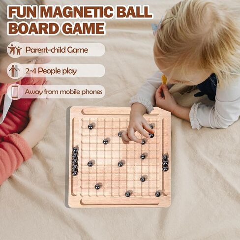 Magnetic Chess Game with Stones 32 Pcs Magnetic Balls, Fun Board Games for 2-4 Players, Perfect for Family Game Night and Gift Giving in Saudi Arabia