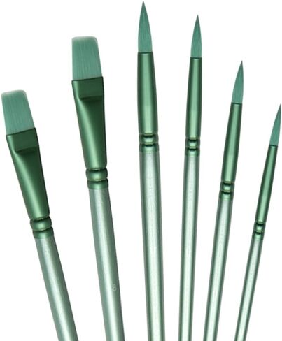 Acrylic Paint Brush Set, 6 pcs Watercolor Brushes, Painting Brush Nylon Hair Brushes for All Purpose Oil Watercolor Painting Beginner Kits (6, Pink) in Kuwait