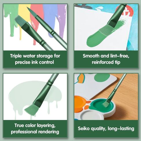 Acrylic Paint Brush Set, 6 pcs Watercolor Brushes, Painting Brush Nylon Hair Brushes for All Purpose Oil Watercolor Painting Beginner Kits (6, Pink) in Kuwait