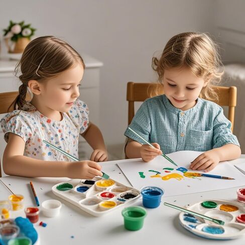 Acrylic Paint Brush Set, 6 pcs Watercolor Brushes, Painting Brush Nylon Hair Brushes for All Purpose Oil Watercolor Painting Beginner Kits (6, Pink) in Kuwait