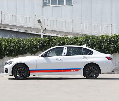 Yamuda Sports Car Body Body Body Leistline Skirt Pown Flower Three Color Decorative Stickers 2PCS YA10 Black-Grey-Red in Saudi Arabia