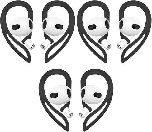 خطافات الأذن متوافقة مع AirPods 4 2024 الجيل الرابع الجديد، 3 أزواج من خطافات سماعات الأذن المصنوعة من السيليكون الناعم المضادة للانزلاق، متوافقة مع AirPods 4 3 أزواج BWC in Kuwait