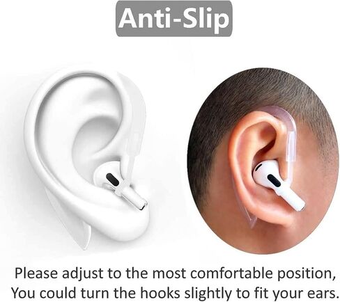 خطافات الأذن متوافقة مع AirPods 4 2024 الجيل الرابع الجديد، 3 أزواج من خطافات سماعات الأذن المصنوعة من السيليكون الناعم المضادة للانزلاق، متوافقة مع AirPods 4 3 أزواج BWC in Kuwait