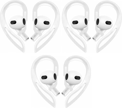 خطافات الأذن متوافقة مع AirPods 4 2024 الجيل الرابع الجديد، 3 أزواج من خطافات سماعات الأذن المصنوعة من السيليكون الناعم المضادة للانزلاق، متوافقة مع AirPods 4 3 أزواج BWC in Kuwait
