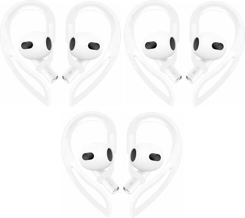 خطافات الأذن متوافقة مع AirPods 4 2024 الجيل الرابع الجديد، 3 أزواج من خطافات سماعات الأذن المصنوعة من السيليكون الناعم المضادة للانزلاق، متوافقة مع AirPods 4 3 أزواج BWC in Kuwait