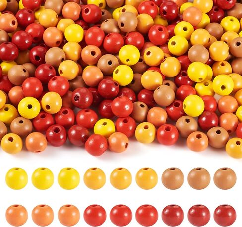 Cheriswelry 240Pcs 16mm Natural Wood Beads Wooden Farmhouse Beads Round Wooden Craft Beads Garland Braids Macrame Loose Spacer Beads for Keychain Lanyard Necklace Bracelet (Blue) in Saudi Arabia