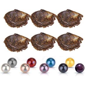 10pcs 6-8mm Akoya Pearl Oysters لفتح ، ومياه المالحة المزروعة للمحار للحفلات (توائم 1pc ، 9pcs واحدة)