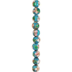 Expo International 6mm × 6mm Cloisonne | حبات المجوهرات متعددة المجوهرات الفيروز ، حزمة صغيرة من 30