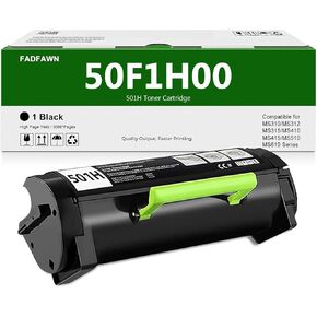 50F1H00 خرطوشة حبر أسود عالية العائد (2 حزمة) توافق 501H 50F1H00 استخدام خرطوشة الحبر لـ LEXMARM MS310DN MS312DN MS315DN MS410DN MS415DN MS510DN MS610DN الطابعة