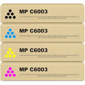 MP C6003 Toner Cartridge High Yield Compatible 841849 841850 841851 841852 Replacement for Ricoh MP C4503 Toner Cartridge for MPC6003 MPC4503 C5503 C4504 C4504ex C5504 C6004 C6004ex C6503 Printer