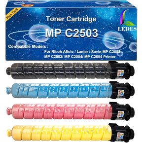 LEDES C2003 C2503 Toner Cartridge Replacement for 841918 841921 841920 841919 Toner for Ricoh Aficio MP C2003 C2004 C2503 C2504 Printer(4 Pack,BK,C,M,Y)