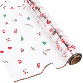 Jianta Christmas Cellophane Wrap 100 ft × 15.7 بوصة ، لفة صافية ، 2.5 مليون سانتا كلوز غلاف للهدايا الزهور الهدايا