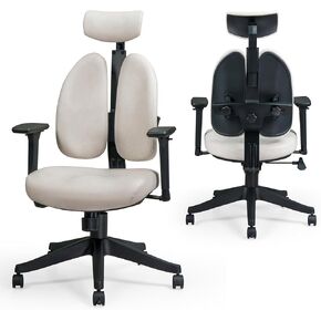 كرسي مكتب Flexispot Ergonomic مع دعم مزدوج الظهر ، كراسي مكتب المكتب المنزلي ، كرسي كمبيوتر دوار ، مريح مع دعم ديناميكي مزدوج 4D ARM REST OC5 (رمادي)