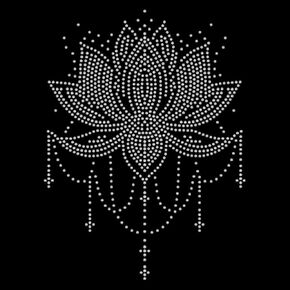 Mandala Rhinestone Iron on Hotfix Transfer Bling Flower Iron on Heat Transfer Gothic Crystal Self Adhesive Stickers for Clothes Bags Hats Pants Decoration DIY Decals