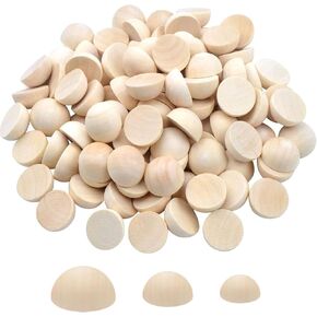 150 PCS نصف كرات خشبية غير مكتملة نصف الكرة غير مكتملة الكرات الخشبية المقسمة لمشاريع DIY وإمدادات الحرف (12 مم 15 مم 20 مم)