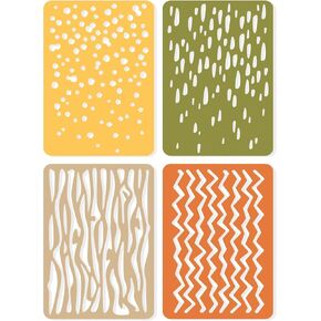 Sizzix Thinlits Die Set 4pk Infinite Dodles #2 | 666524 | يموت المعادن ، القطع الرقيقة للرقابة من أجل القصاصات ، النقش ، المجلات ، الفضة