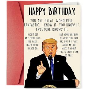 Funny Trump Birthday Card for Men Women, Unique Birthday Gifts for Husband Wife, Humor Trump Birthday Decoration for Mom Dad