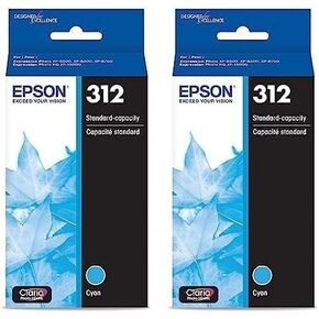 EPSON 312 Claria Photo HD Ink Standard Capacity Cyan Cartridge (T312220-S) Works with Expression Photo XP-8500, XP-8600, XP-8700, XP-15000