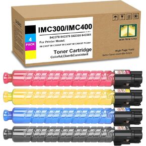 SAIDING IM C400 IM C300 Toner Cartridge Replacement for Ricoh IM C300 Toner 842378 842379 842380 842381 for Ricoh IM C300F IM C300SF IM C400F IM C400SF IM C401F IM C401SF Printer(4-Pack)