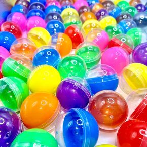 50 PCS كبسولات آلة البيع بالجملة ، 2 بوصة كبسولة دائرية ملونة صافية 7 ألوان كبسولات آلة غومبال الصغيرة.