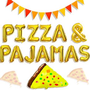 البالونات Laventy Pizza & Pajamas Slumber Party Decoration Girls Nigh