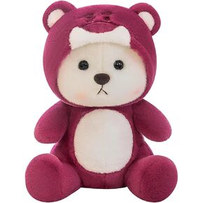 Cartoon Plush Cross-Dressing Teddy Bear Plush Toy, Cute Teddy Bear with Removable Stitchhat (Black Panda, 11 inch / 0.5 lb)