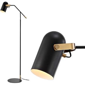 JONATHAN Y JYL6117A Eugenio 58.5" Metal LED Floor Lamp, Contemporary, Transitional, Midcentury Décor, Vintage Spotlight, Office, Bedroom, Living Room, Family Room, Dining Room, Black/Brass Gold
