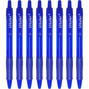 Vitoler Pens,8 Pack,1.0mm,Blue Pens Ballpoint,Pens for School,Retractable Ink Pens for Journaling Office School Supplies