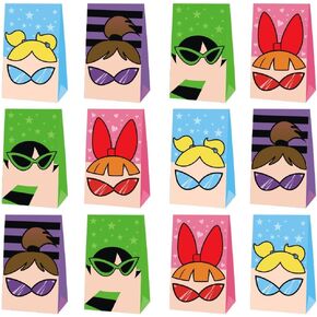 FFGJA 12Pcs Girls of Power Paper Gift Wrap Bags Goodie Bags for Party Supplies Wedding Birthday Party Decorations