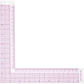 حاكم الخياطة من البلاستيك L Square Square ، حاكم النسيج الفرنسي ، حاكم خياط 90 درجة واضحة الأداة الحرفية المحترفة مع خطوط الشبكة لرسم مستلزمات القياس (5808)