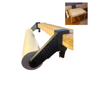 حامل لفة الورق الفني المشبك - متوافق مع طاولات Flisat Craft - يناسب أي جدول 0-1.5 "سميكة و 5" لفات ورقية سميكة مع ثقوب+ 1 " - تثبيت خالٍ من الأدوات - لصياغة ورق التغليف