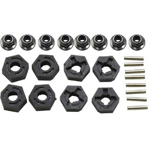 Blomiky 8 Pack 12mm 25-Zj09 Hub Hub Hux و 8 Pack Pin و LockNuts قطع الغيار لـ 1/10 1/12 1/14 1/16 1/18 RC Truck/9125 Hex Pin Locknuts 2