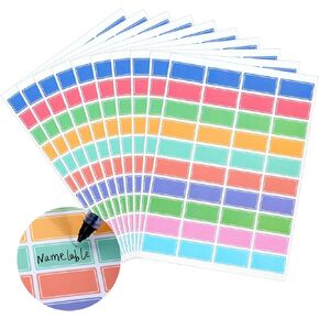 800 PCS Bottle Labels for Daycare Color Waterproof Labels Stickers, Removable Adhesive Name Label Stickers, Reusable Name Labels for Office, Folder Labels,Bottle Labels,Food Labels,Jar Labels