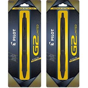 Pilot ، G2 Limited Premium Gel Roller Pen ، Fine Point 0.7 مم ، برميل أسود غير لامع ، حبر أسود (حزمة 2)