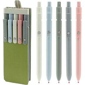 Hitefu 5 Pcs Smooth Writing Gel Pens, Fine Point High-End Series Pens Cute Office Supplies, Black Ink Pens for Journaling Note Taking/Gifts for Women Men