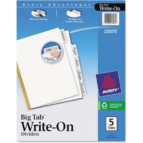 TAB BIG TAB-ON DISPIDERS مع علامات تبويب قابلة للمحو (5/مجموعة) [مجموعة من 5]