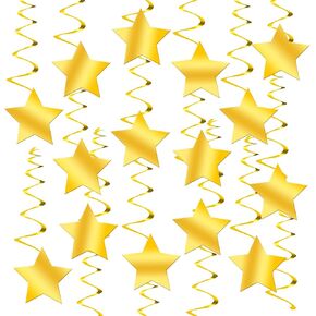 Katchon Gold Star Dovirls - حزمة من 30 ، لا DIY | زينة النجوم للحفلات ، التخرج ، حفل توزيع الجوائز ، والأحزاب ذات الطابع ، فئة 2025