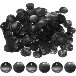 Uxcell 150pcs 15 مم حبات عملة قذيفة مستديرة مسطحة ، حبات سحر قطرة ملونة ، أقراص قذيفة مع ثقب لسباق سوار DIY صنع المجوهرات ، بحيرة الأزرق
