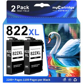 myCartridge SUPRINT 812XL Ink Remanufactured Ink Cartridge Replacement for 812XL 812 XL T812XL Work with Workforce Pro WF-7840 WF-7820 WF-7310 EC-C7000 Printers (2 Black)